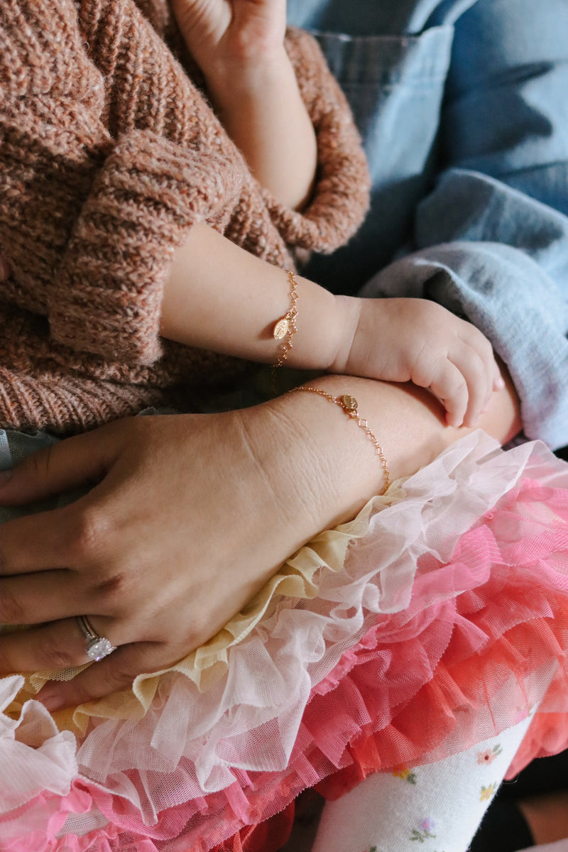 Miraculous Medal Floral Children's Bracelet