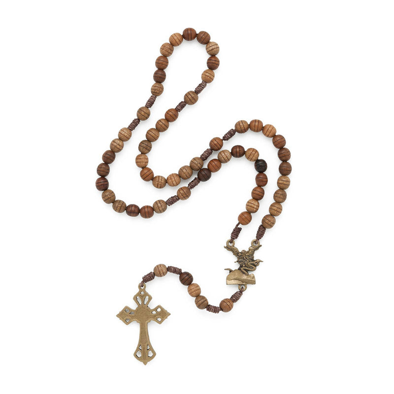 St. Michael Wooden Rosary 18”