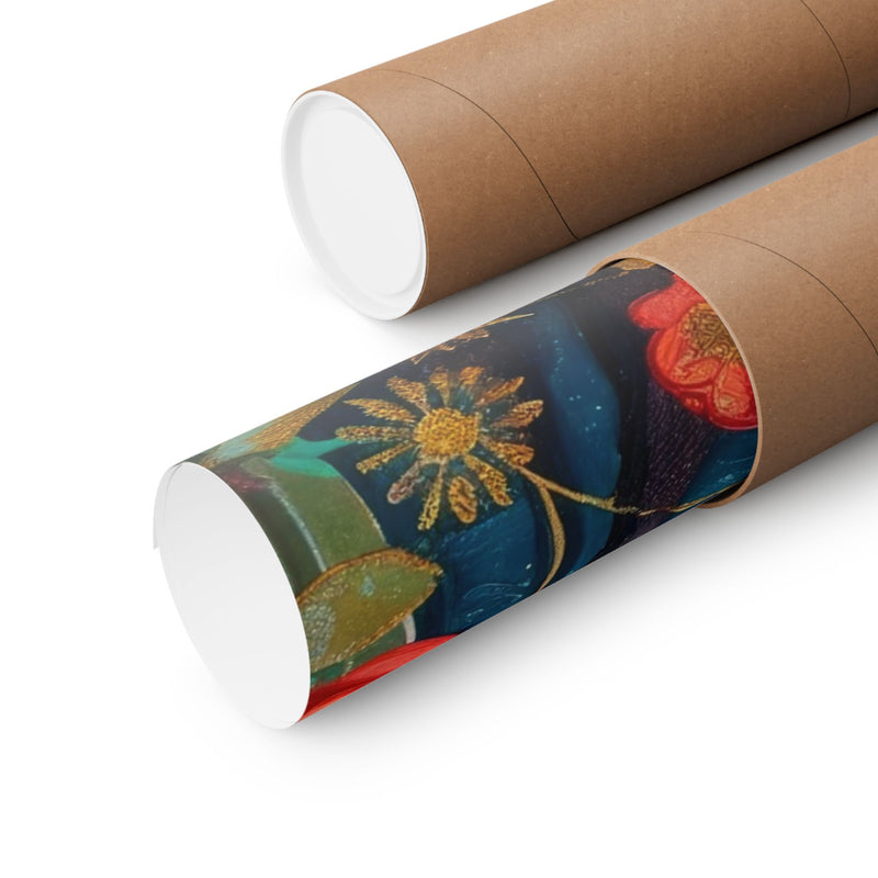 Matte Vertical Posters - Floral Mary Illustration for Spiritual Decor