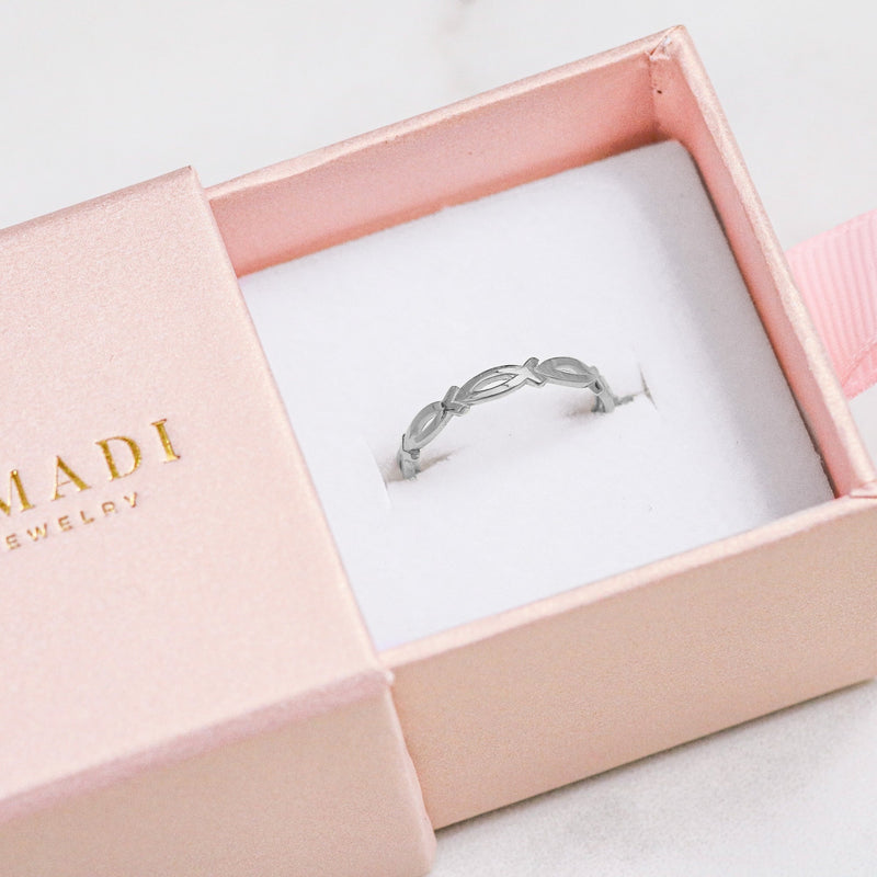 Ichthys All Around Ring- Sterling Silver (Made to Order Ships in 2-3 weeks)