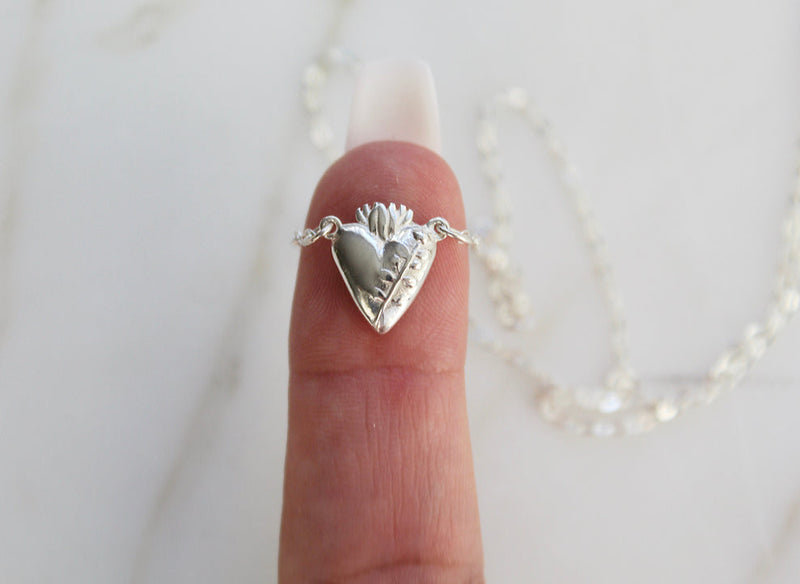 Chaste Heart Of St. Joseph Necklace In Sterling Silver