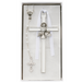 5" White Enamel Communion Cross with Rosary