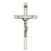 5" White Enamel Silver Crucifix