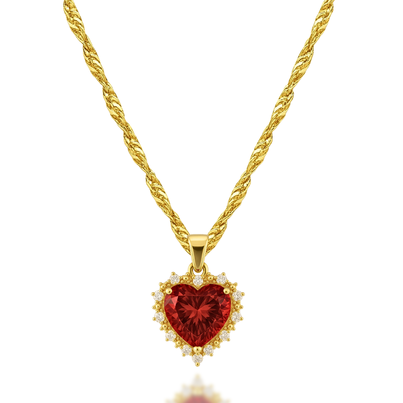 Kind Hearted Necklace in Red