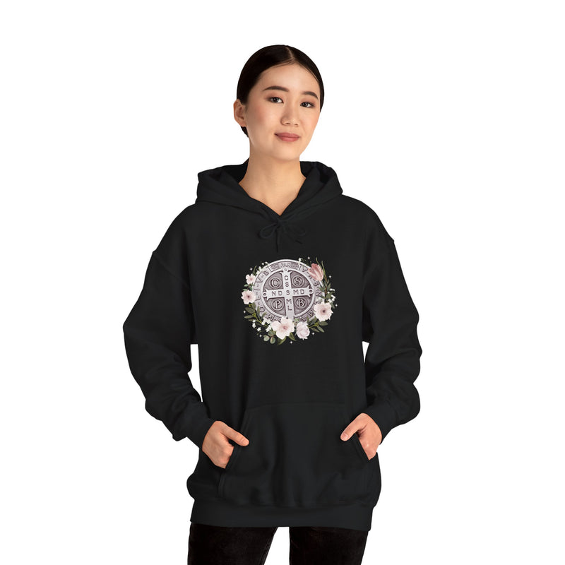 Benedictine Floral Hooded Sweatshirt – Cozy and Stylish
