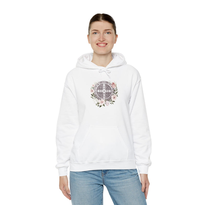 Benedictine Floral Hooded Sweatshirt – Cozy and Stylish