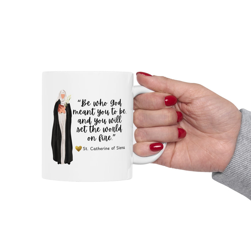 "Be Who God Meant You to Be" Catholic Coffee Mug