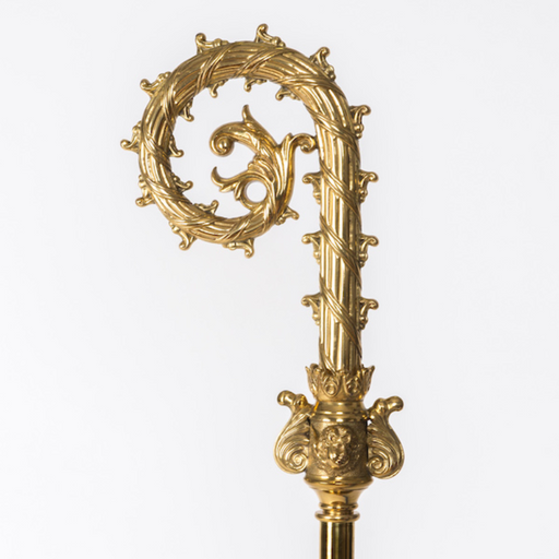 69 Solid Polished Brass and Lacquered Bishop Crosier