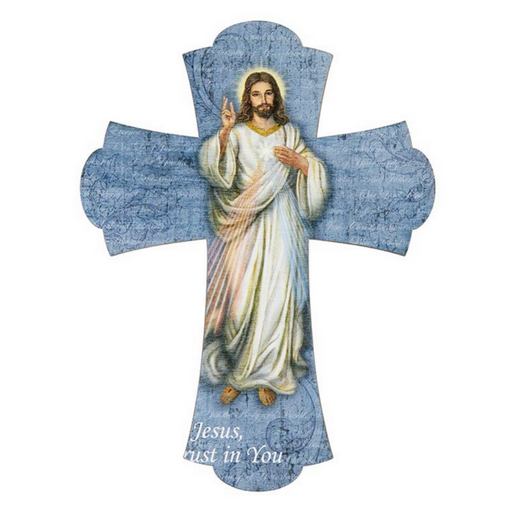 6" H Divine Mercy Wall Cross - 6 Pieces Per Package