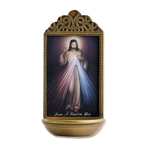 6" Holy Water Font Divine Mercy