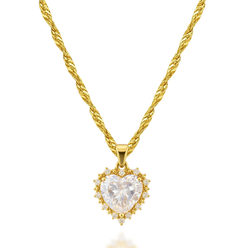 Kind Hearted Necklace in Clear