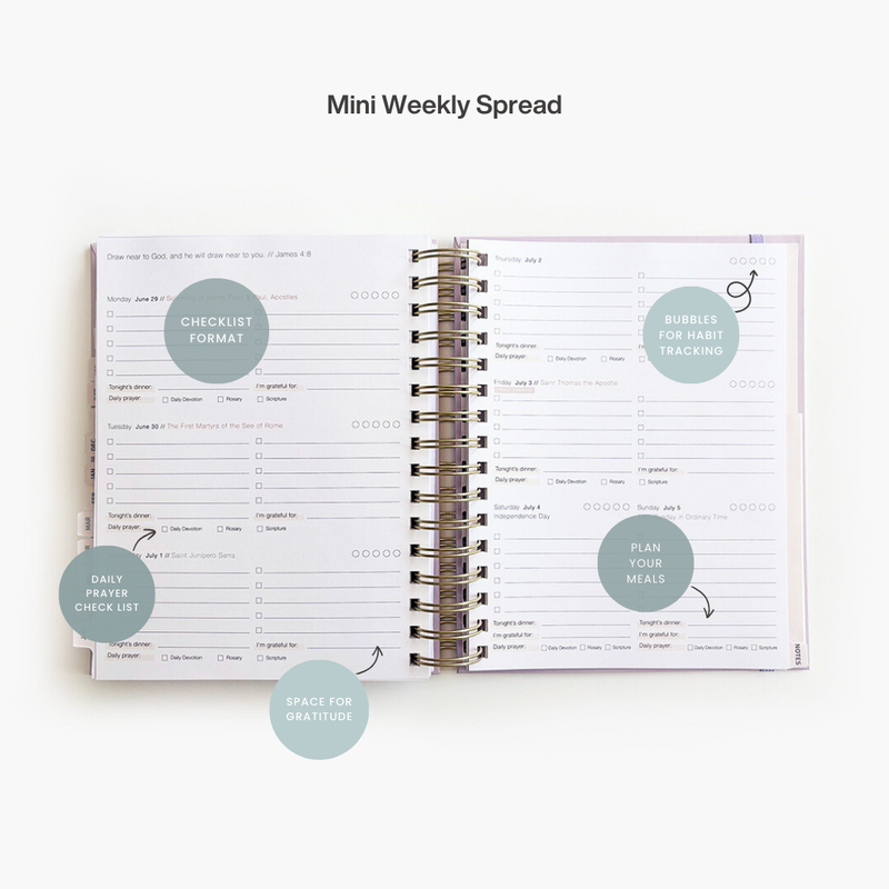 2026 Calendar Year Catholic Liturgical Planner // Mini Layout