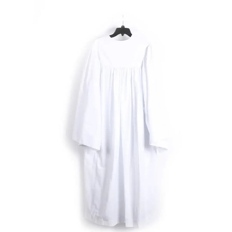 Baptismal Gown Box Pleat White Sm - Poly - Weighted