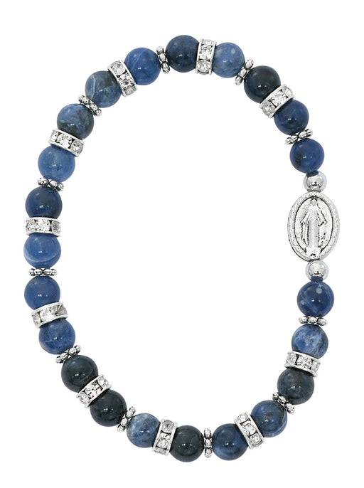 6mm Blue Lapis Miraculous Stretchable Bracelet