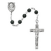 6mm Genuine Black Onyx Rosary with Pewter Center and Crucifix