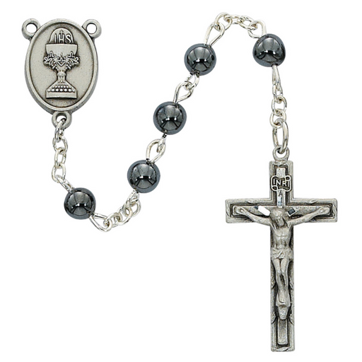6mm Genuine Hematite Communion Rosary