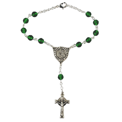 6mm Green Irish St. Patrick Auto Rosary