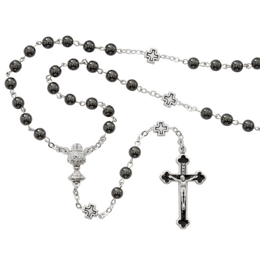 6mm Hematite Beads Communion Rosary - BEST SELLER