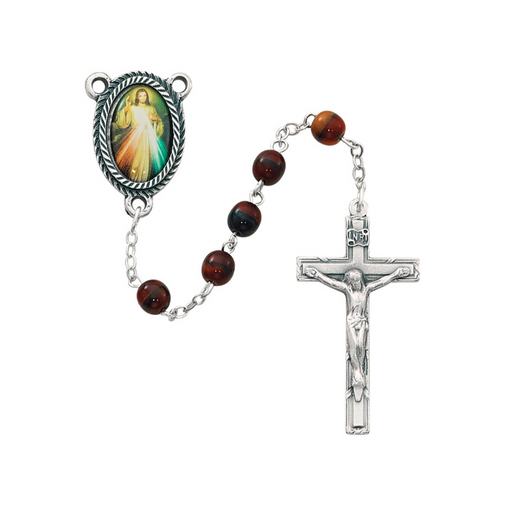 6mm Red Beads Divine Mercy Rosary