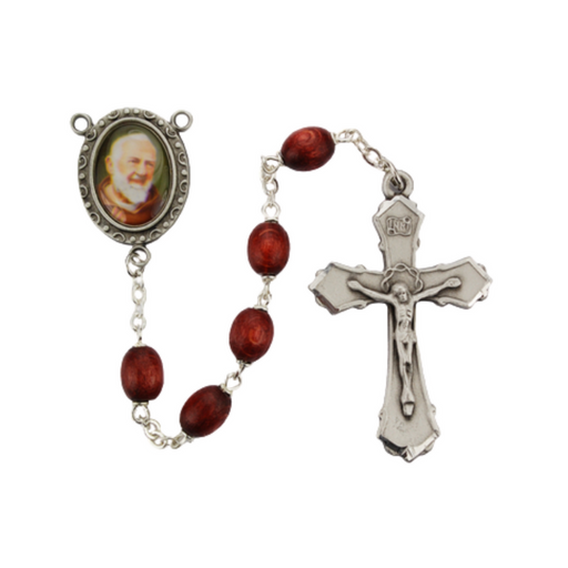6x8mm St. Padre Pio Brown Rosary