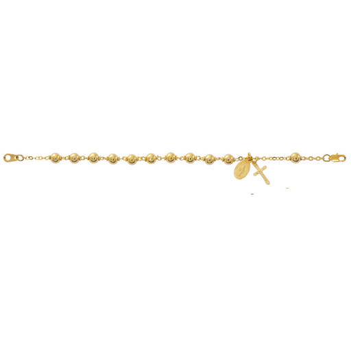 7.5" Gold Plated Miraculous Medal Rosary Bracelet