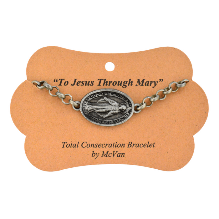 7.5" L Total Consecration to Mary Bracelet with Medal