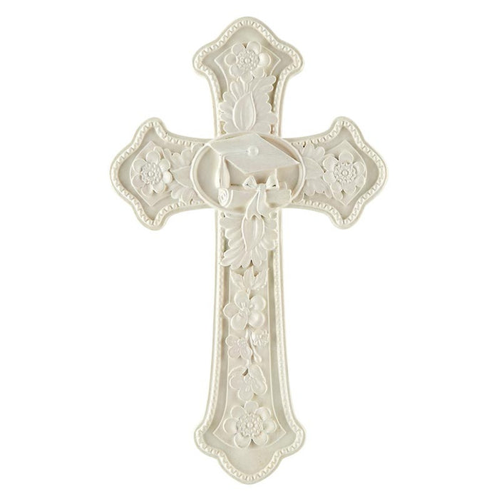 7. 5" White Tomaso Graduation Boxed Cross
