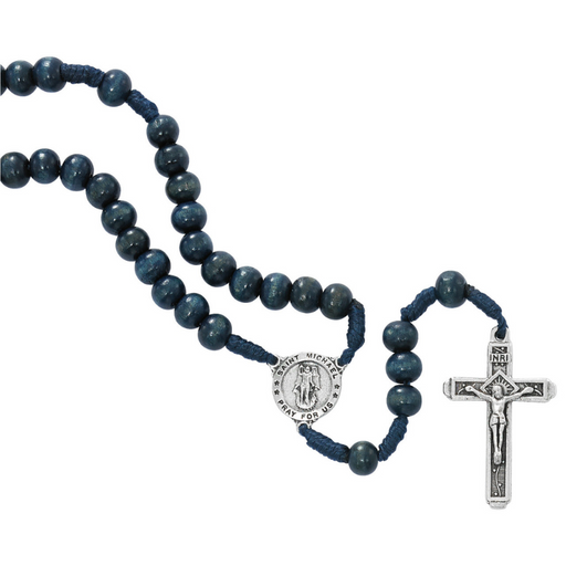 7.5mm Blue Corded St. Michael Rosary