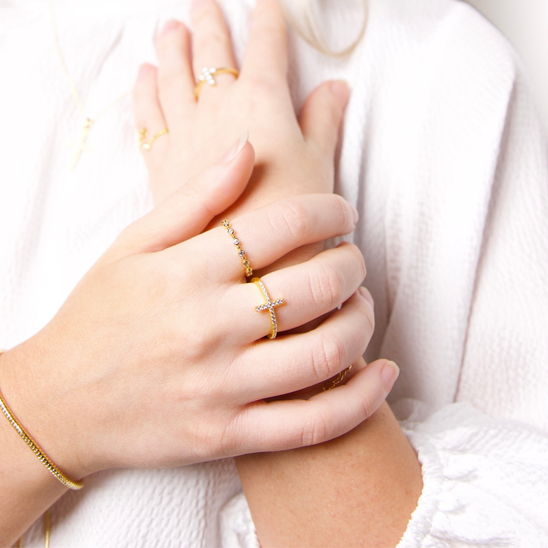 New Covenant Ring- Gold Vermeil & Sterling Silver