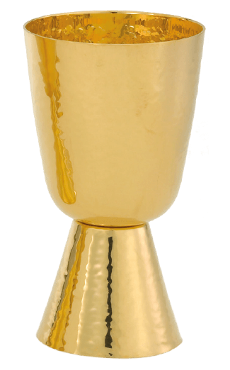 10 oz Gold-Plated Hammered Communion Cup