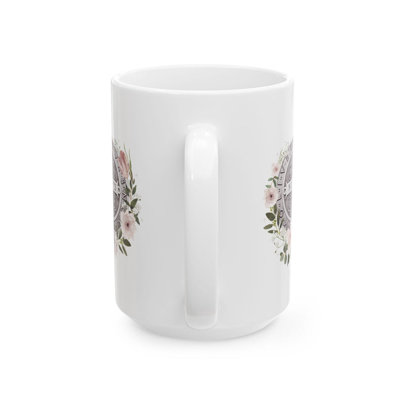 St. Benedict Medal Floral Catholic Coffee Mug
