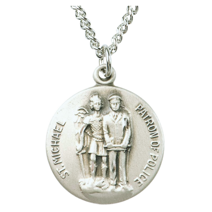 .75" St. Michael Medal - Police with 18" L Chain