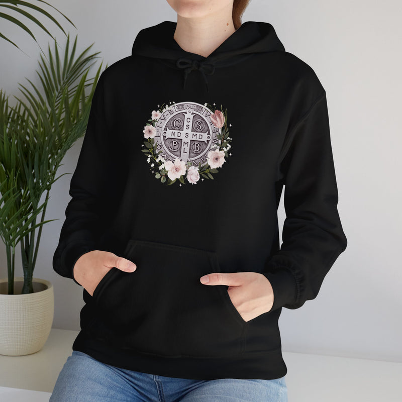 Benedictine Floral Hooded Sweatshirt – Cozy and Stylish