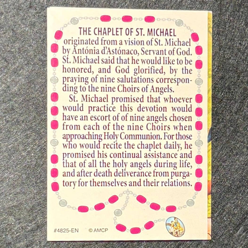 Chaplet of St. Michael Prayer Card Pamphlet