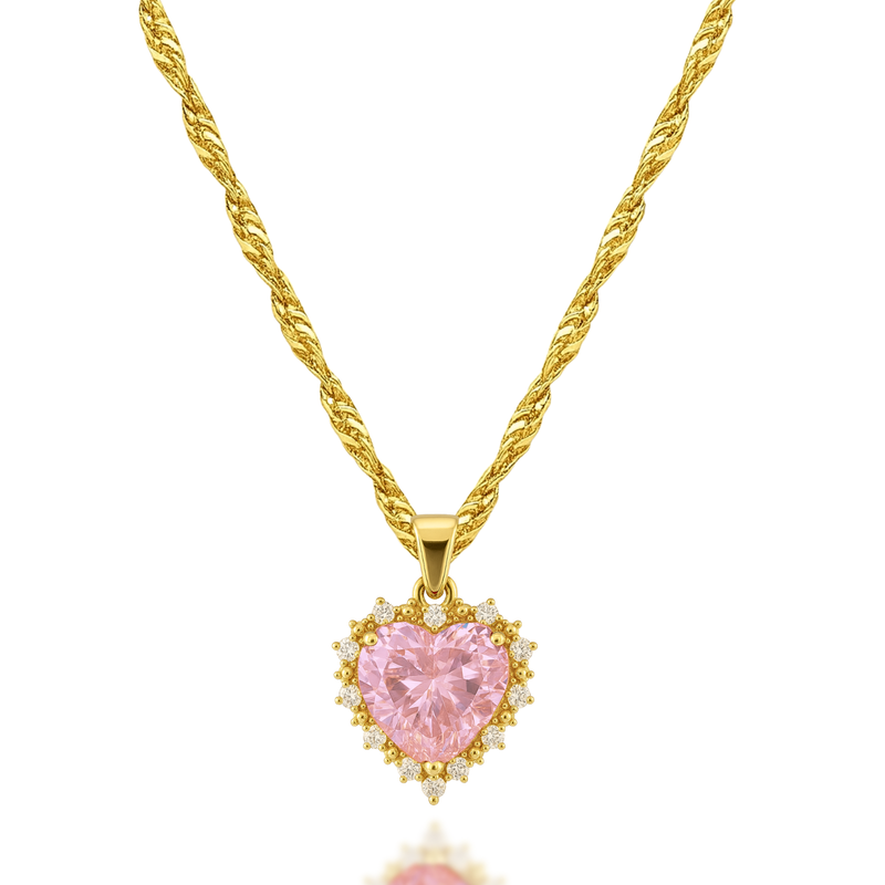 Kind Hearted Necklace in Pink