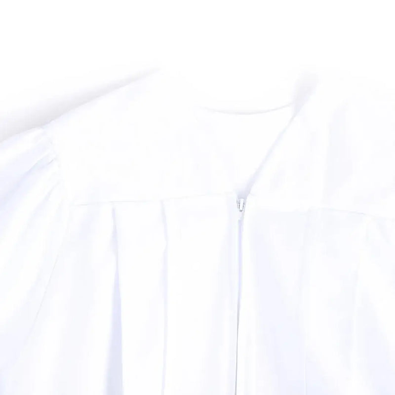 Baptismal Gown Box Pleat White XL - Poly - Weighted