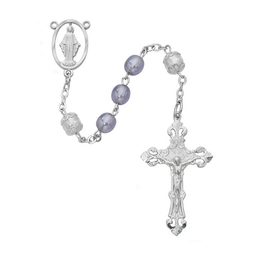 7mm Lavender Pearl Beads Miraculous Medal Rosary Rosary Catholic Gifts Catholic Presents Rosary Gifts