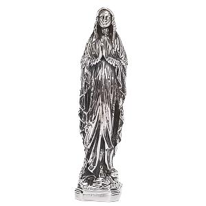 Estatua chapada en plata de Nuestra Señora de Lourdes de 8,5"