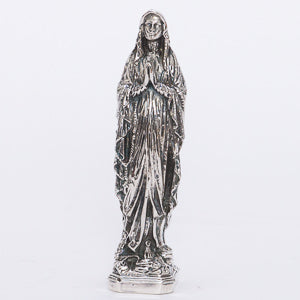 Estatua chapada en plata de Nuestra Señora de Lourdes de 8,5"