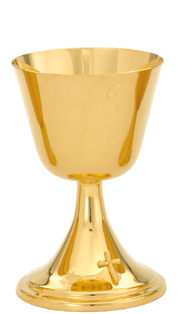 14 oz Gold-Plated Communion Cup with Cross Base
