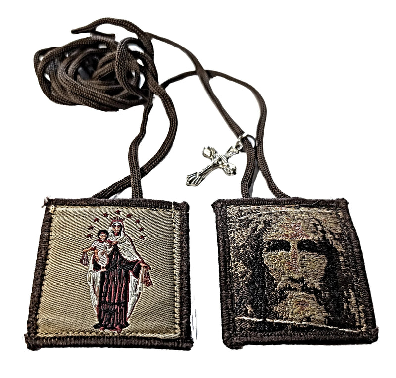 803 Holy Face Scapular with Our Lady of Mt. Carmel at the Back by MDS