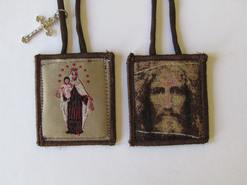 803 Holy Face Scapular with Our Lady of Mt. Carmel at the Back by MDS