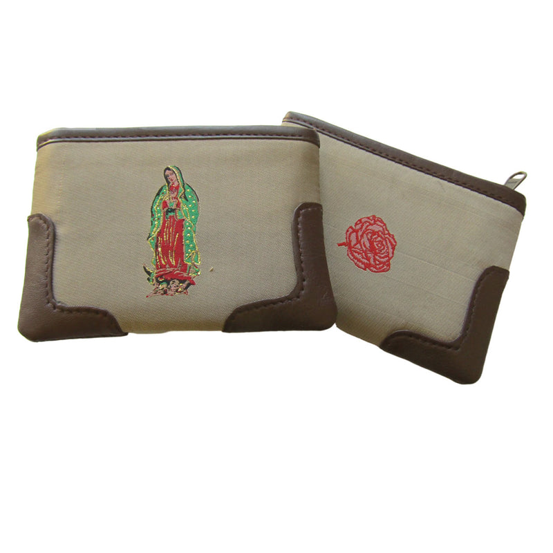 822/Tap - Woven Tapestry Image of Our Lady of Guadalupe With the Rose