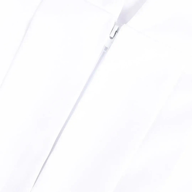 Baptismal Gown Box Pleat White Med - Poly - Weighted