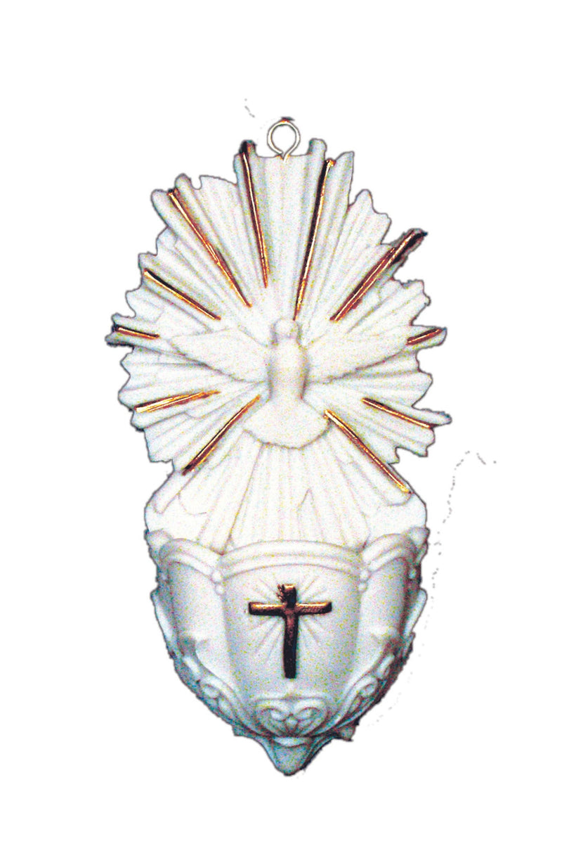 Holy Spirit font in White with Gold 5"