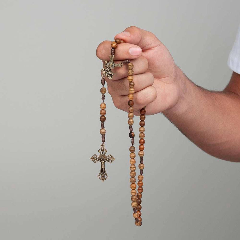 St. Michael Wooden Rosary 18”