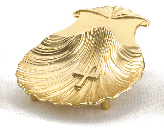 24K Gold-Plated Baptismal Shell, 5-3/8 Inch