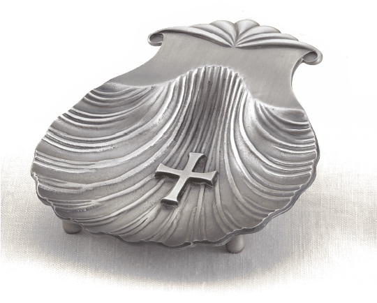 Silver-Ox Plated Baptismal Shell, 5-3/8 Inch