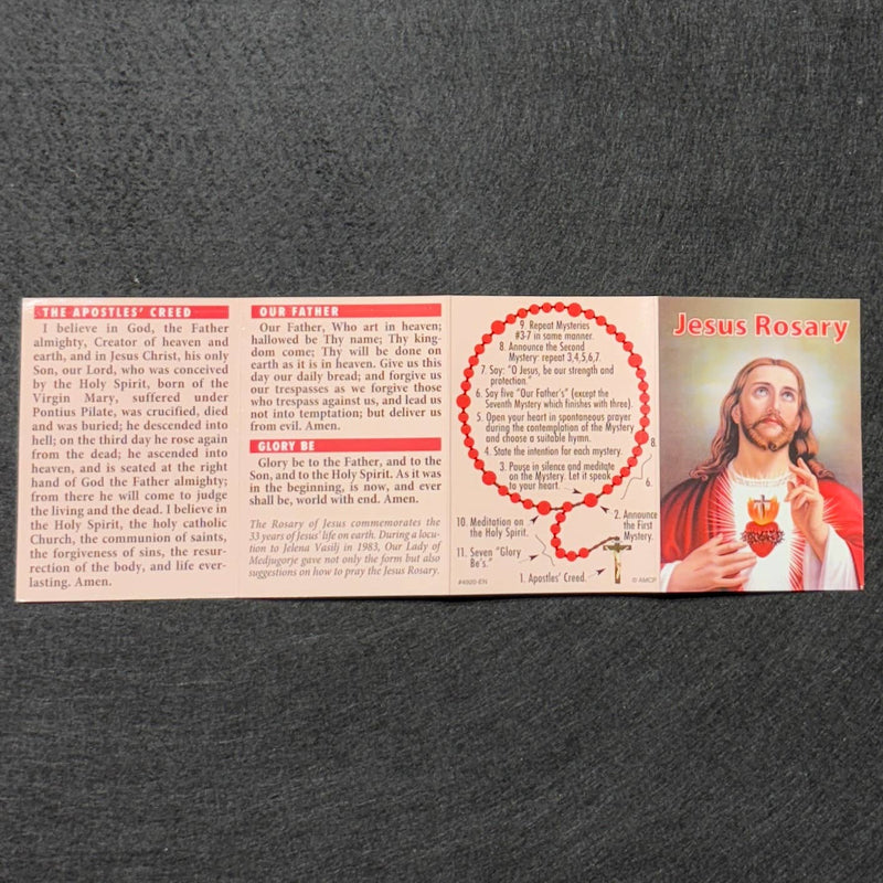Jesus Rosary Prayer Card Pamphlet