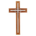 8" Silver Rings Wood Wedding Cross